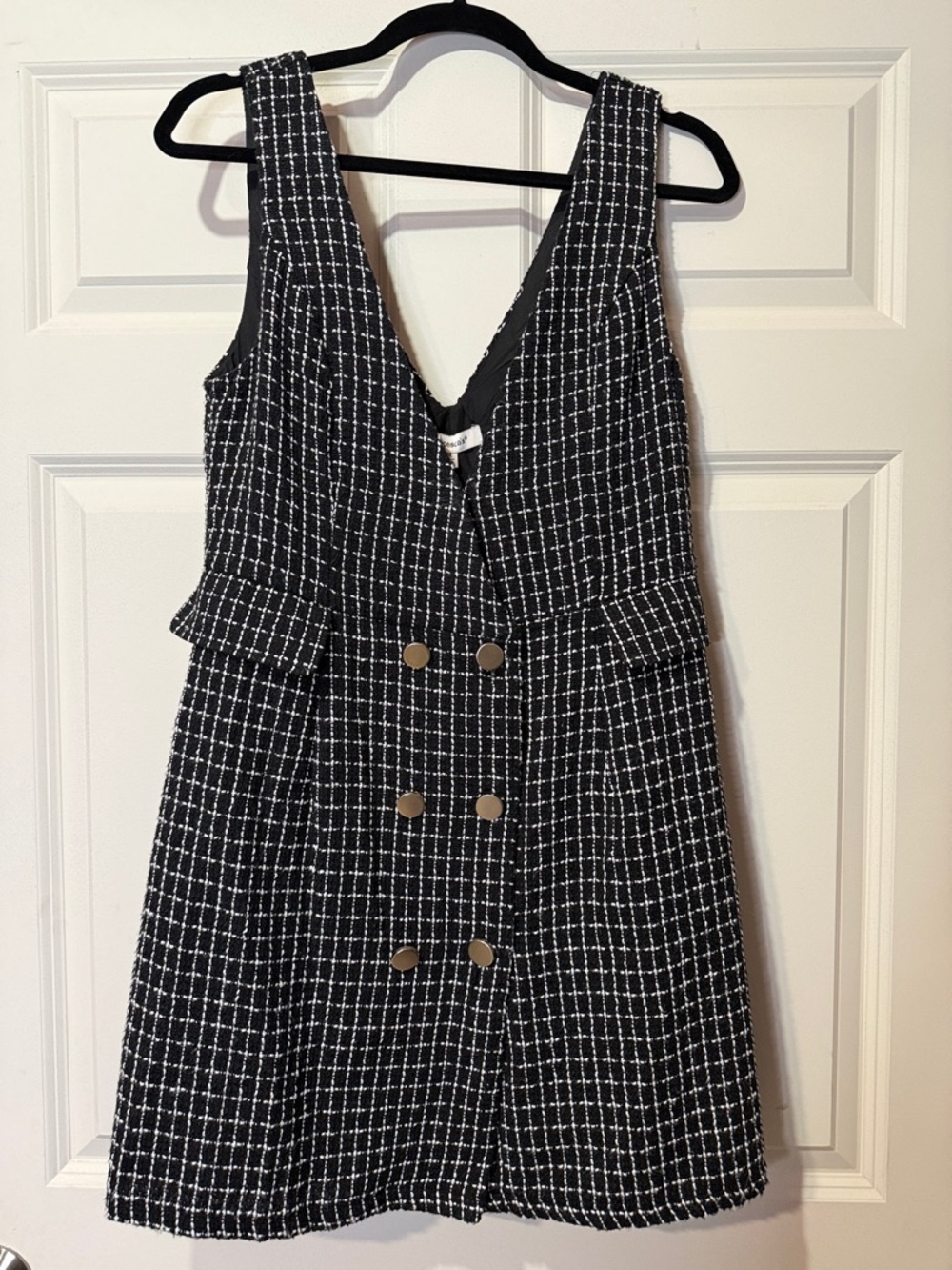 NWOT Francesca’s Collections Tweed Pinafore Dress Size Medium